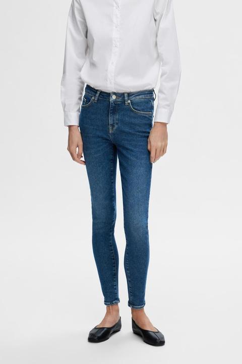 Produktbild Selected Femme Bio-Baumwoll Skinny-Fit Jeans (W25/L32)