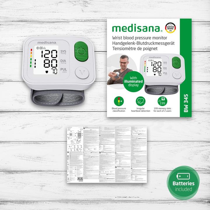 Actual product image Medisana Handgelenk-Blutdruckmessgerät BW 345 (Blood pressure monitor wrist)