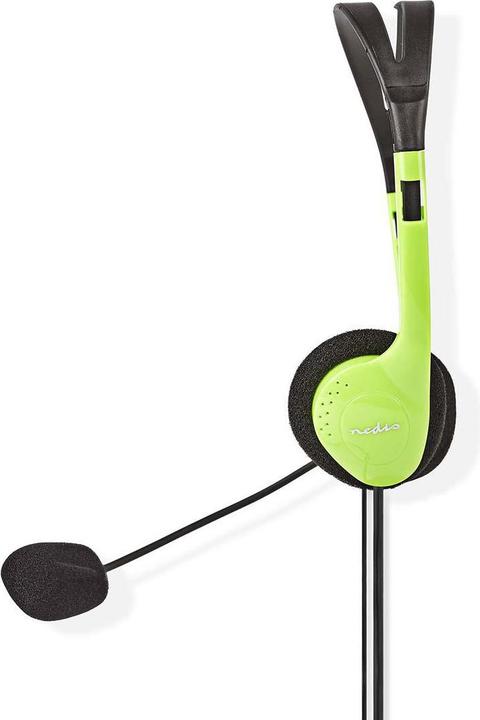 Produktbild Nedis PC-Headset | Auf Ohr | Stereo | 2x 3.5 mm | Klappbarer Mikrofon | 2.00 m | Grün (Kabelgebunden)