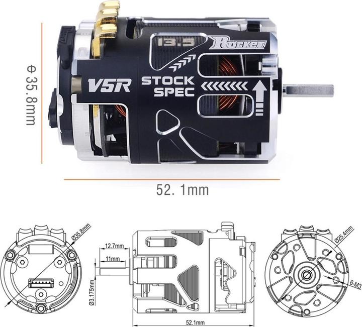 Immagine prodotto Surpass Hobby Surpass Rocket Stock 540-V5R motore sensored 13,5 giri