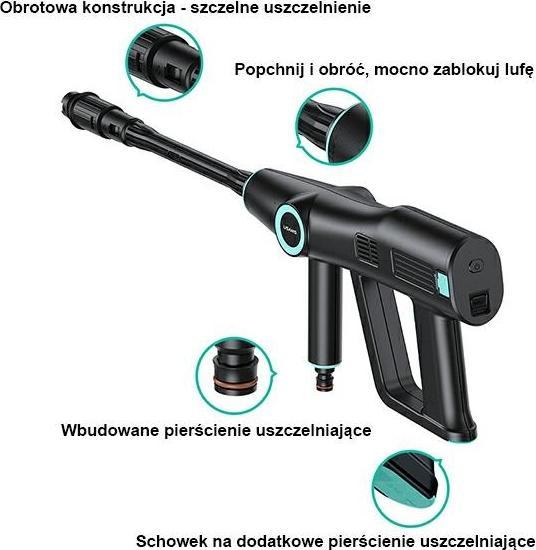 Produktbild Usams Reduzierter Druck 5000 mAh + Garden Snake 5m Schwarz/Schwarz US-ZB252