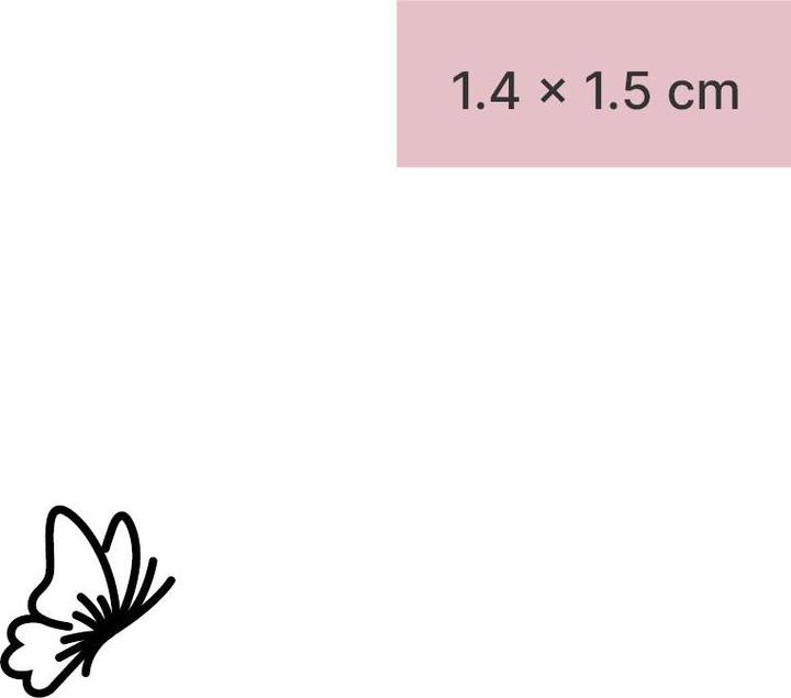 Actual product image minink Temporary tattoo - Flying butterfly