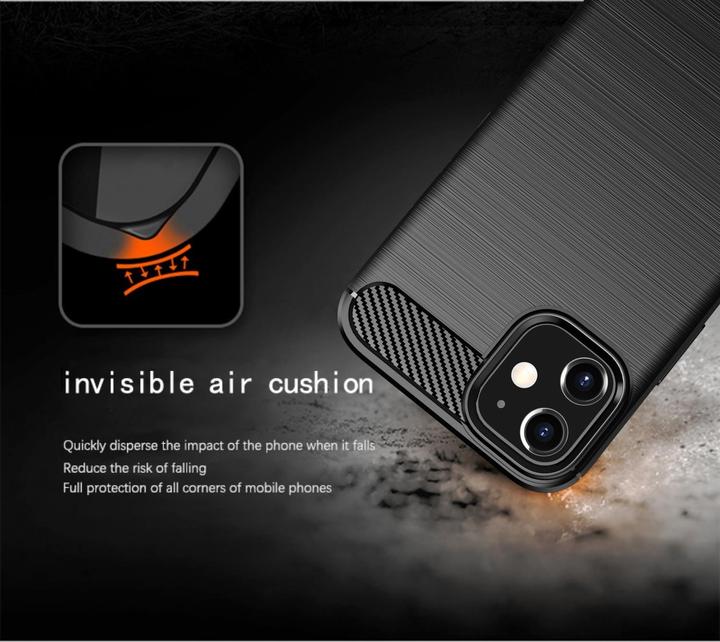 Image du produit Cadorabo TPU Ultra Slim carbon edelstahl Combi Cover (Apple iPhone 12 mini)