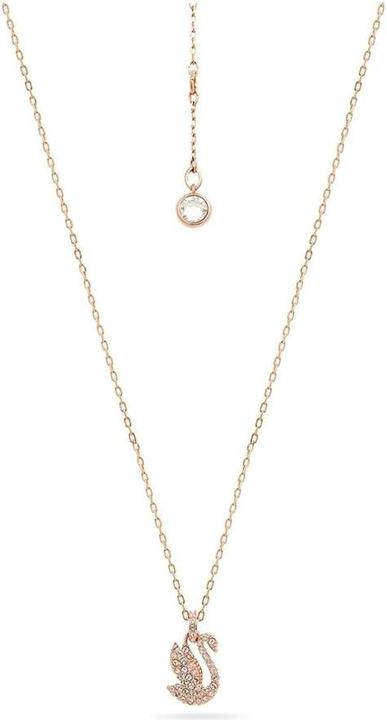 Actual product image Swarovski Iconic Swan Necklace Swan Small White Rose Gold (Swarovski Metal, 38 cm)