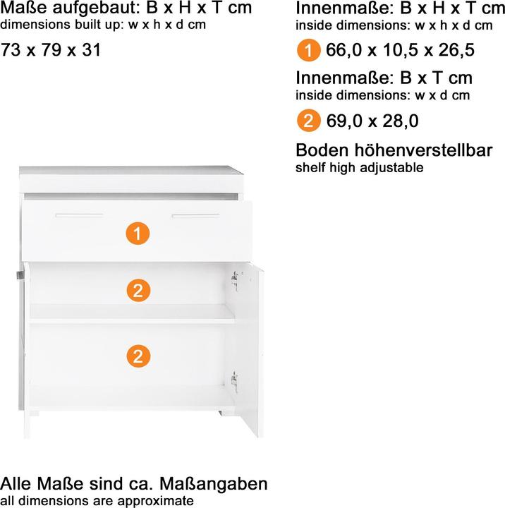 Immagine prodotto Trendteam Amanda (73 x 31 x 79 cm)