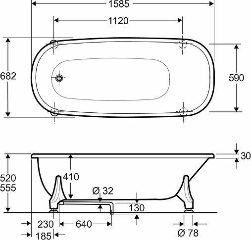 Actual product image Geberit Ifö leg set
