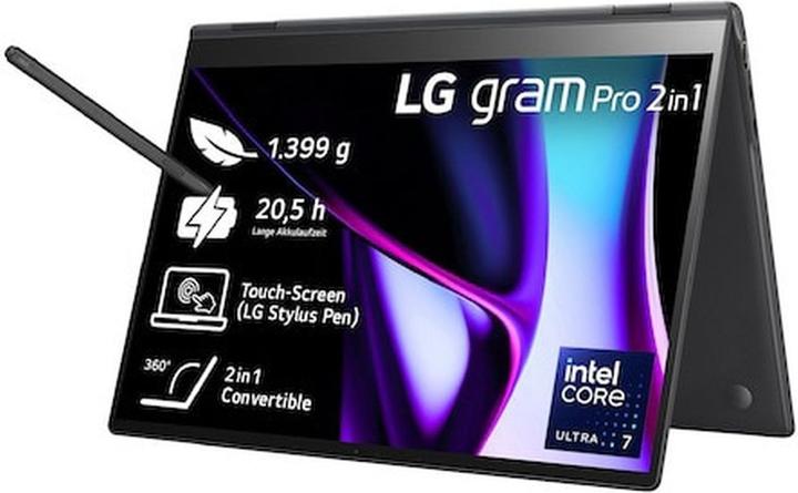 Actual product image LG 16" 16T90SP-K 2in1 Notebook Tablet Core i7 16GB 1TB W11H (16", Intel Core Ultra 7 155H, 16.38 GB, 1024 GB, DE)