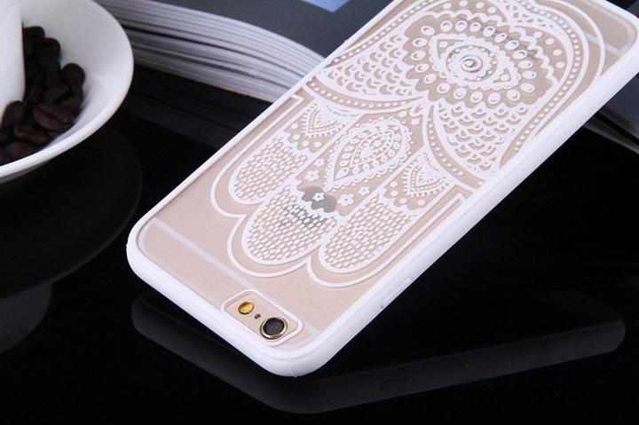 Actual product image König Design Apple iPhone 8 Mobile Case Mandala Case Cover Motif Hand Fatima White New (Apple iPhone 8)