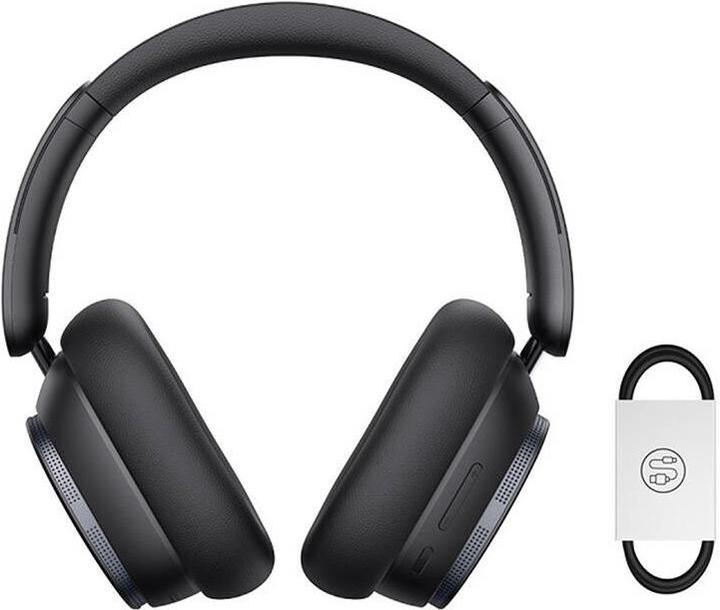 Actual product image Baseus Bowie H1 Wireless Headphones Bluetooth 5.2 (black) (ANC, 80 h, Wireless)