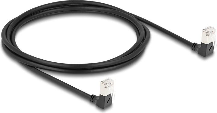 Actual product image Delock RJ45 network cable Cat.6A S/FTP Slim 90° bottom / bottom (S/FTP, CAT6a, 2.20 m)