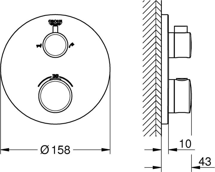 Image du produit Grohe Mitigeur thermostatique de bain Grohtherm