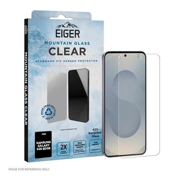 Actual product image Eiger Display-Glas Standard Fit Mountain Glass Clear (1 Piece, Samsung Galaxy S25 Edge)