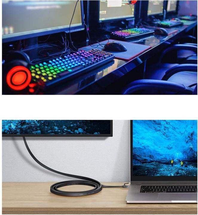 Immagine prodotto Baseus Alta velocità Sei tipi di cavo di rete RJ45 Gigabit (cavo piatto)15m Nero (UTP, CAT6, 15 m)