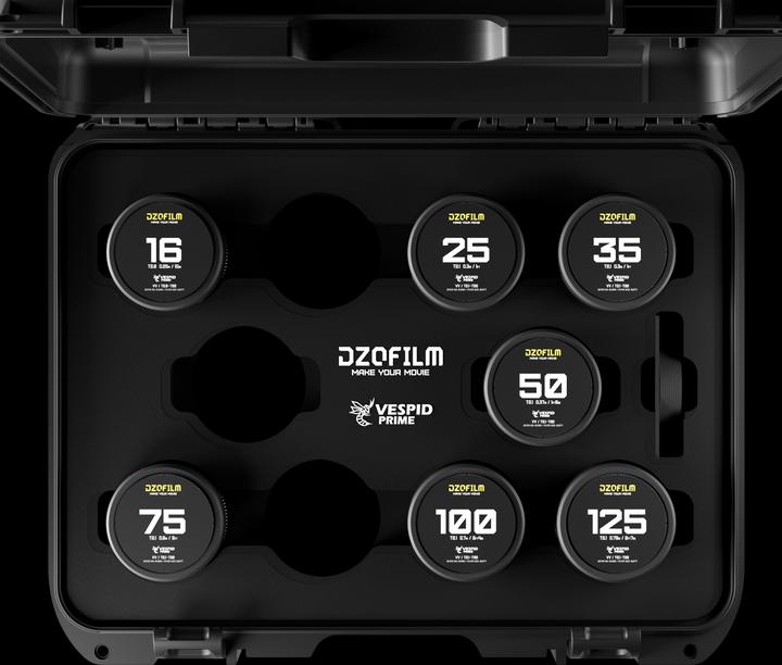 Actual product image Dzofilm Vespid Prime 7-Lens Kit (16 T2.8 + 25/35/50/75/100/125 T2.1) (copy)