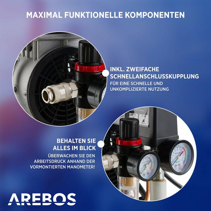 Produktbild Arebos Flüsterkompressor (8 Bar, 12 l)