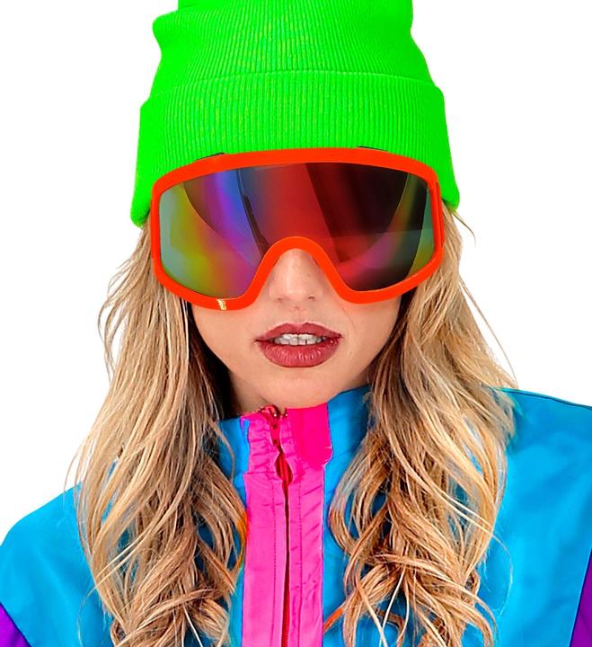 Actual product image Widmann Neon orange 80s ski goggles
