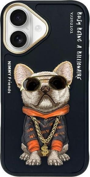 Actual product image Audi Nimmy case iPhone 16 6.1" black Glasses Cool Dog (Apple iPhone 16)