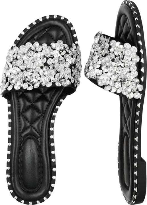 Actual product image Where's That From Womens/Ladies Belle Sparkle Diamante Flat Sliders (36)