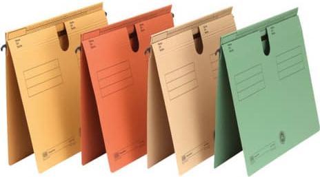 Actual product image Elba Hanging file type 81, overlapping tab fold, green Manila cardboard 250 gsm, metal hanging rail (A4, 1 x)