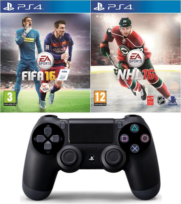 Sony FIFA 16 + NHL 16 + Dualshock 4 Bundle