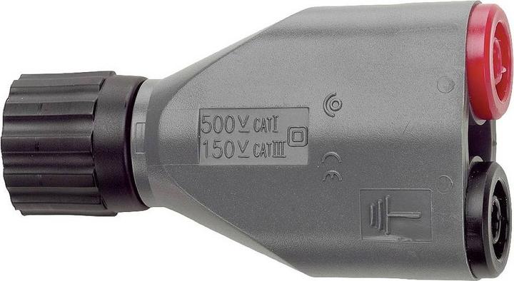 Actual product image Pomona Electronics Isolated BNC (M) to double banana jack adapter