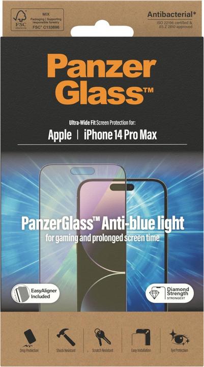 Produktbild PanzerGlass Ultra Wide Anti Bluelight (1 Stück, Apple iPhone 14 Pro Max)