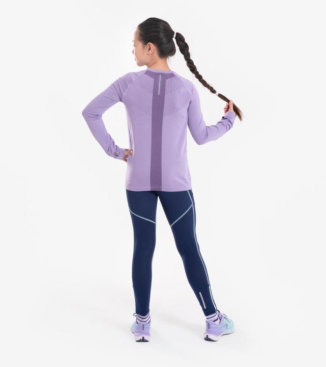 Actual product image Kiprun Kids long running tights with zip - Dry+ 900 dark blue/green (6, 7, 8)