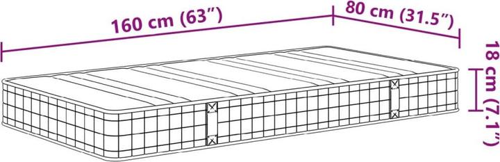 Image du produit VidaXL Matelas enfant à ressorts Bonnell Moyen 80 x 160 cm