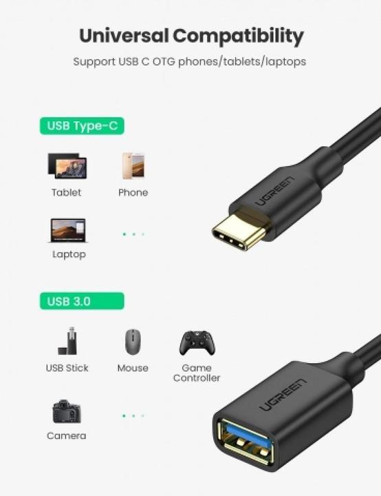 Produktbild Ugreen USB-C auf USB 3.0 Adapter Konverter (USB Typ C, USB-A)