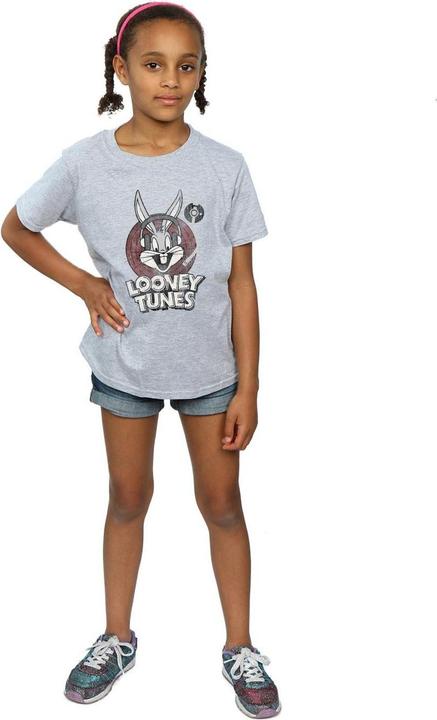 Immagine prodotto Looney Tunes Bugs Bunny Circle Logo Maglietta Ragazze (152, 158)
