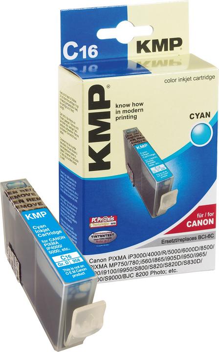 Produktbild KMP C16 Tintenpatrone kompatibel mit Canon BCI-6 C (C)