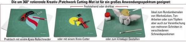 Produktbild Ecobra Rotierende Cutting Mat 360 Grad drehbar grün Grösse: 315 x 315 mm