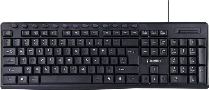Actual product image Gembird Multimedia keyboard US layout black (DE, Cable)