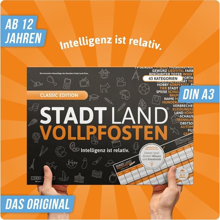 Immagine prodotto Denkriesen Stadt Land Vollpfosten - L'intelligenza è relativa (Tedesco)