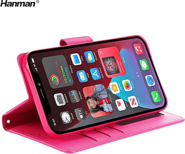 Immagine prodotto Hanman Apple iPhone XS Max - Custodia Mill flip con 3 slot per carte, rosa (Apple iPhone XS Max)