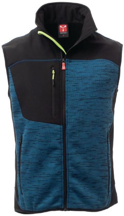 Mottled blue, black-fluorescent yellow