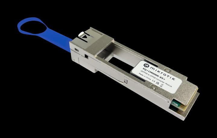 Actual product image MikroTik 100G QSFP28 to 25G SFP28 adapter XQ+CM0000-XS+