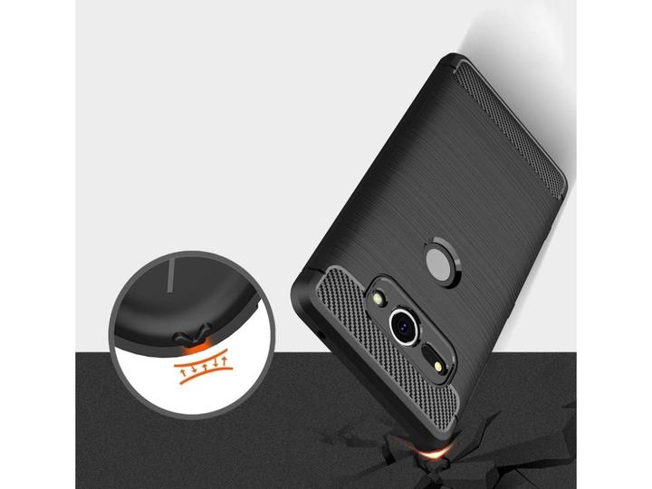 Actual product image Screenguard Sony Xperia XZ2 Compact Cover Carbon Brushed Soft TPU (Sony Xperia XZ2 Compact)