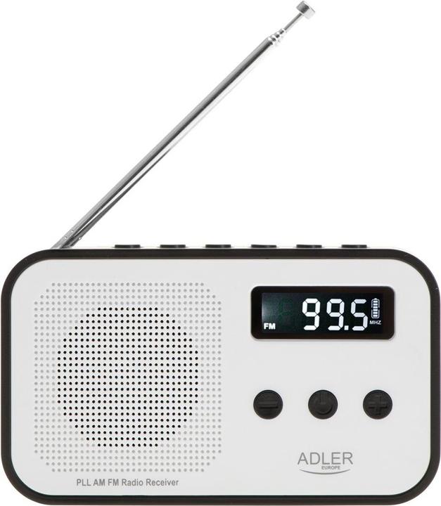 Actual product image Adler Interactive solution | Digital radio PLL AM/FM | AD 1907 | Alarm function | White/Black (AM, PLL, FM, VHF)