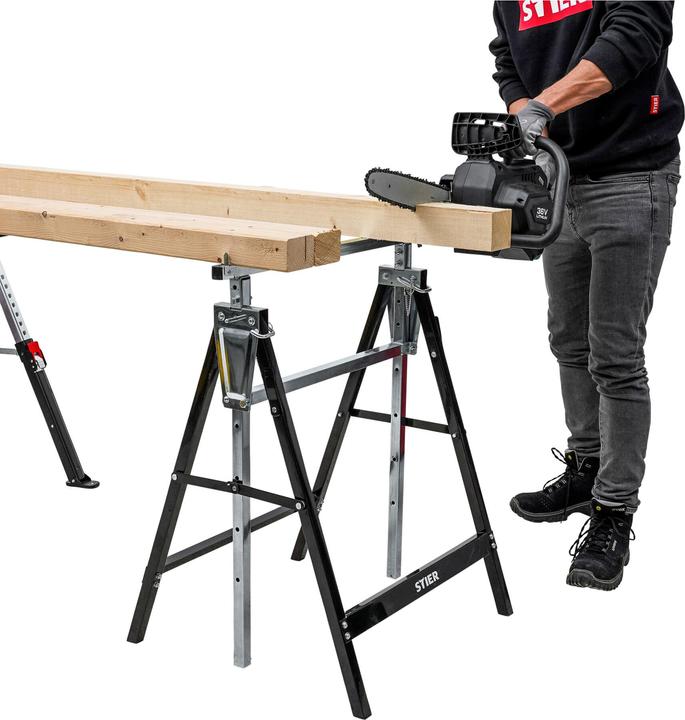 Immagine prodotto Stier Cavalletto da lavoro telescopico, 200 kg (68 cm, 1300 cm)