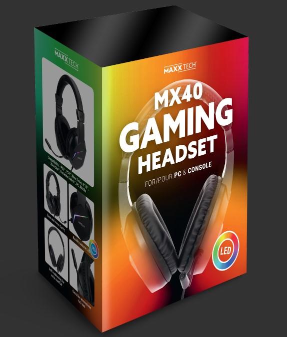 Immagine prodotto Maxx Tech Cuffie da gioco multipiattaforma MX40 LED (Cablato)