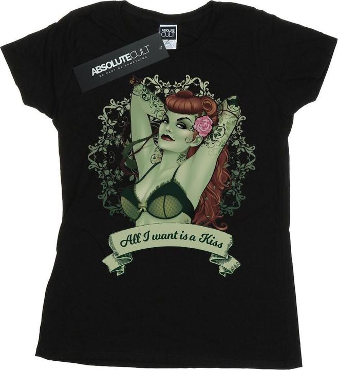 Actual product image Womens/Ladies Poison Ivy All I want Is A Kiss Cotton T-Shirt (XL)