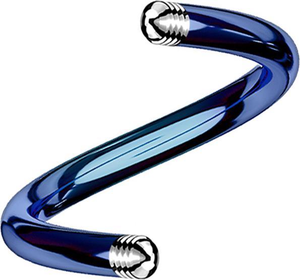 Produktbild Star Piercing Micro Spiralen-Stab dunkelblau (ohne Messing, Titan G23)