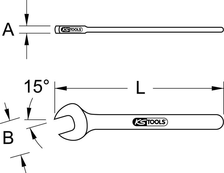 Actual product image KS Tools Ratchet open-end wrench with protective insulation, 15° fork position, 11 mm (11 mm)