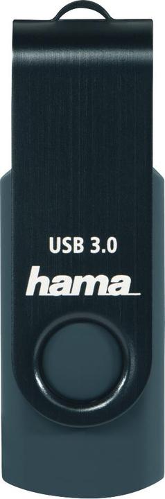 Image du produit Hama Clé USB Rotate, USB 3.0, 64GB, 70MB/s, Bleu pétrole, Emballage mince (64 Go, USB-A, USB 3.0)
