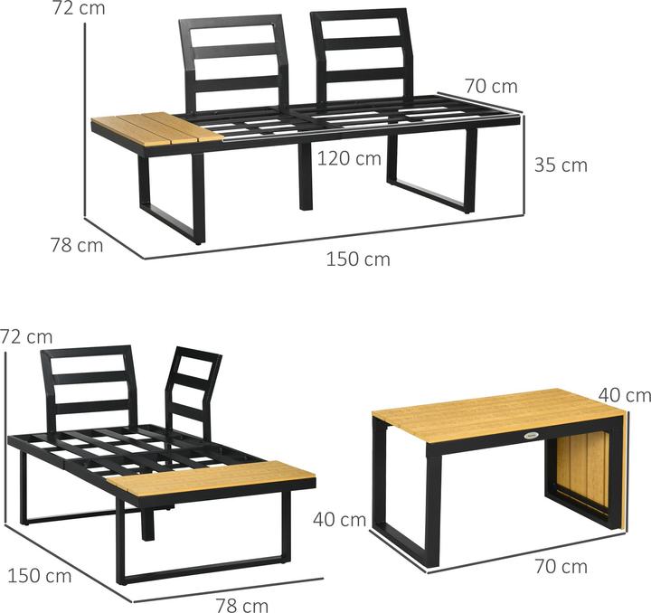 Produktbild Outsunny Gartenmöbel-Set