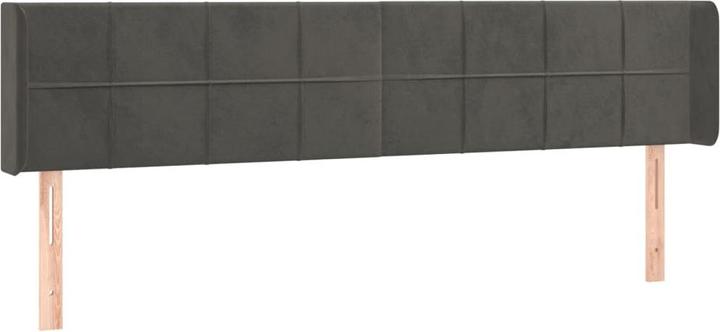 Actual product image VidaXL Kopfteil mit Ohren Dunkelgrau 203x16x78/88 cm Samt,Farbe (203 x 16 x 88 cm)