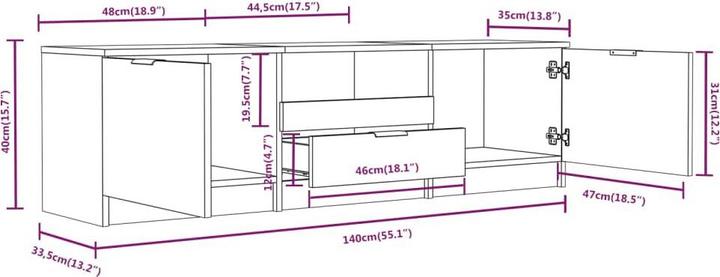 Produktbild VidaXL Cohen (140 x 35 x 40 cm)