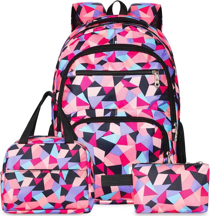 Yarmiene 3-teiliges Schulrucksack-Set mit Lunchtasche und Bleistiftbeutel