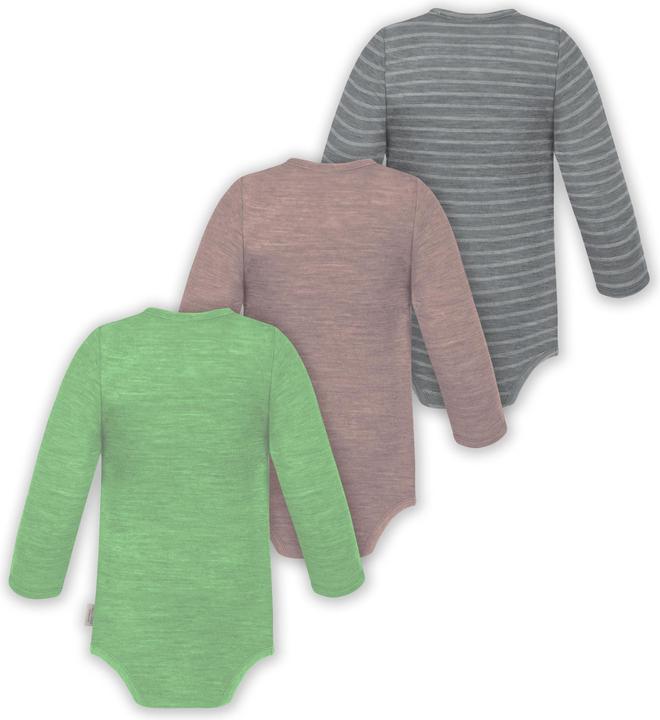 Immagine prodotto Normani Confezione da 3 pezzi di body a maniche lunghe in merino per bambino e bambina - 9355 (80)